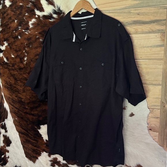 Kenneth Cole Black Casual Button Down Shirt - Picture 1 of 4